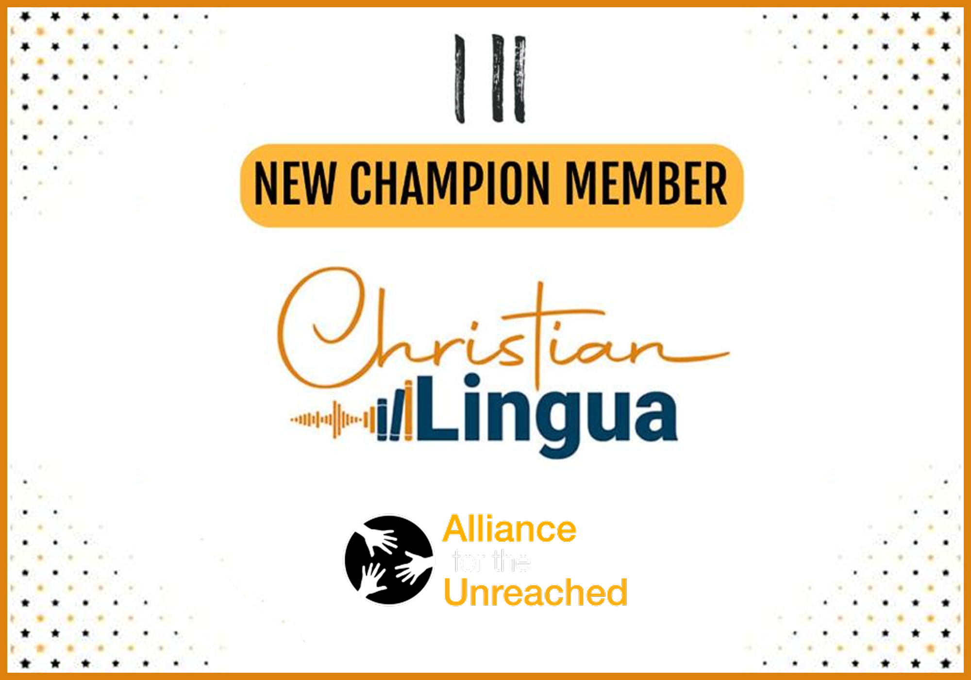 Champion Member of the Alliance for the Unreached